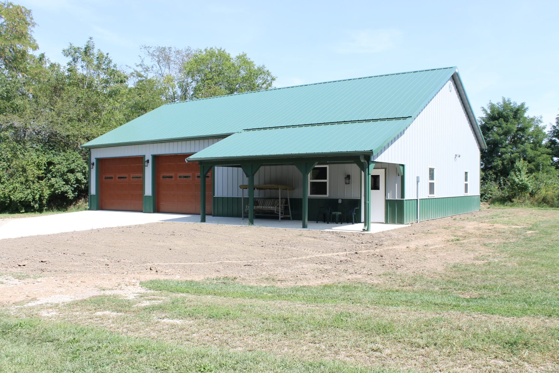 Pole Barn Workshop with Porch