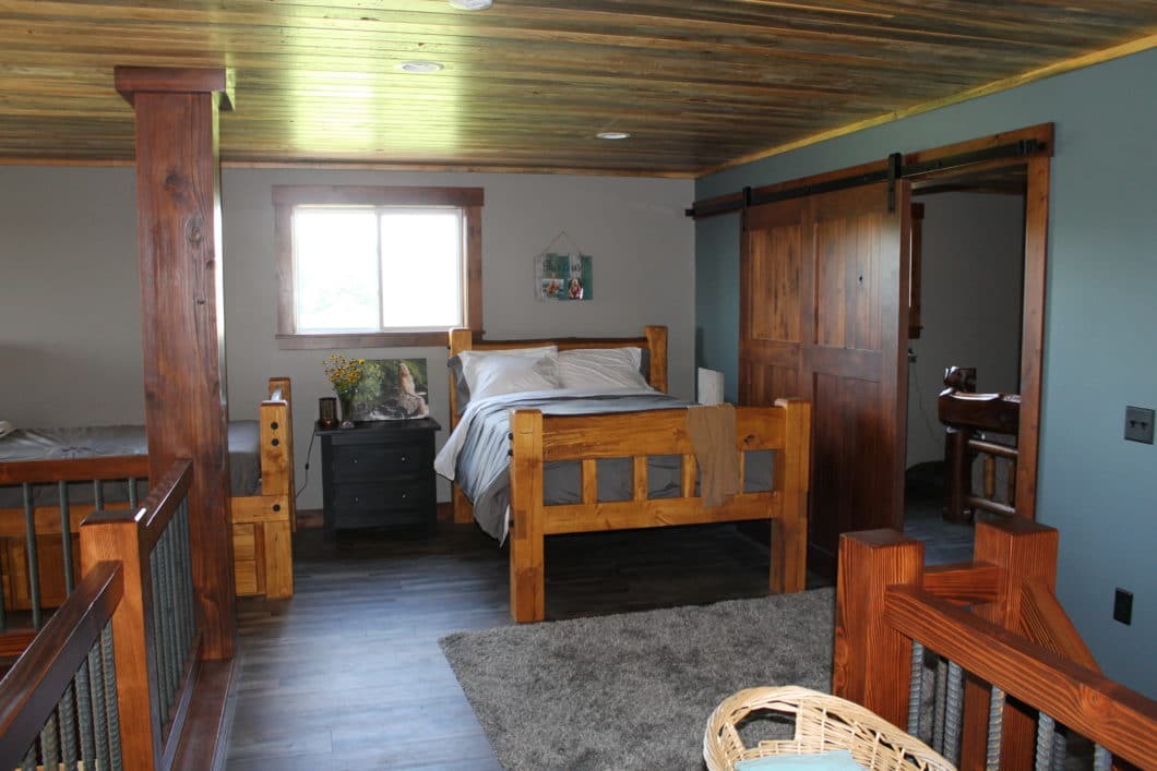 Pole Barn Cabin Bedroom