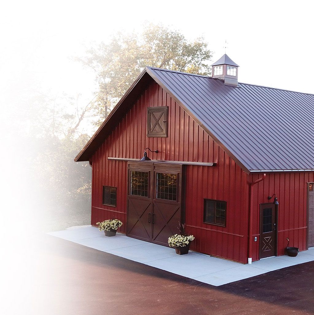 Red Barn With Metal Roof