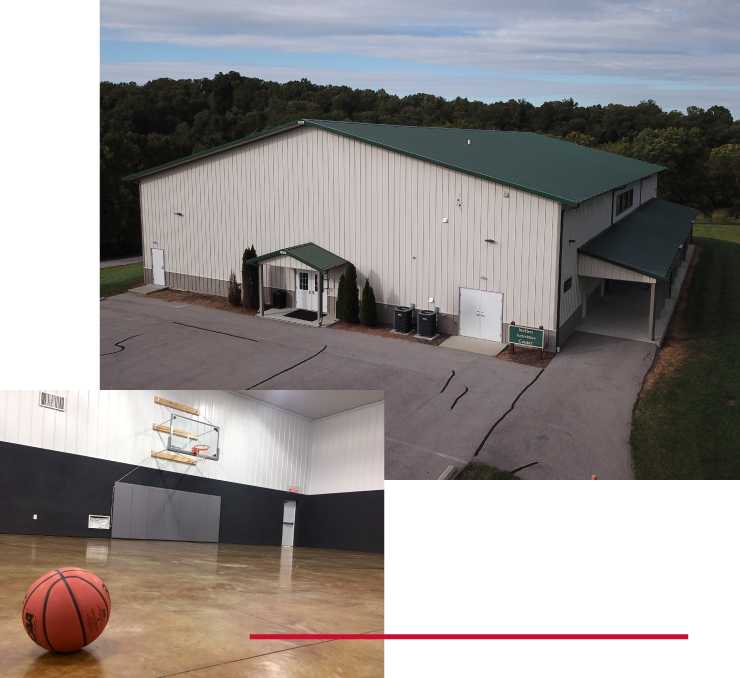 Exterior and Interior of Community Sports Building