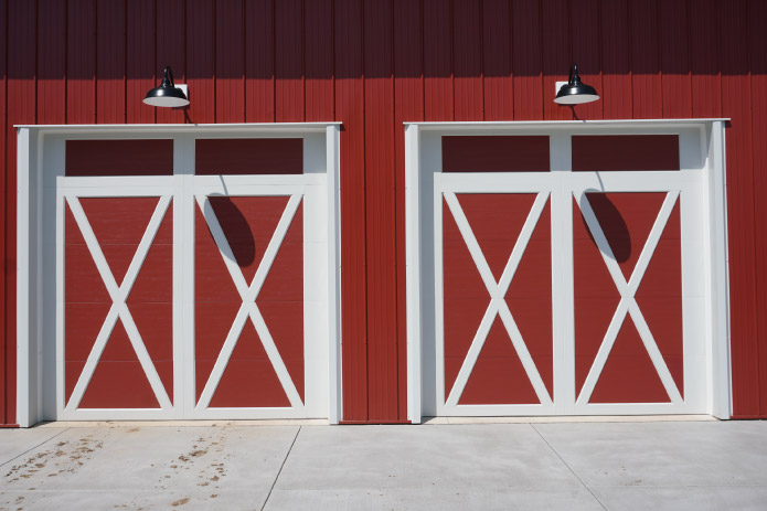 White and Red Barn Doors