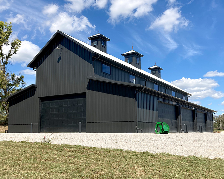 Dark Colored Equipment and Storage Building