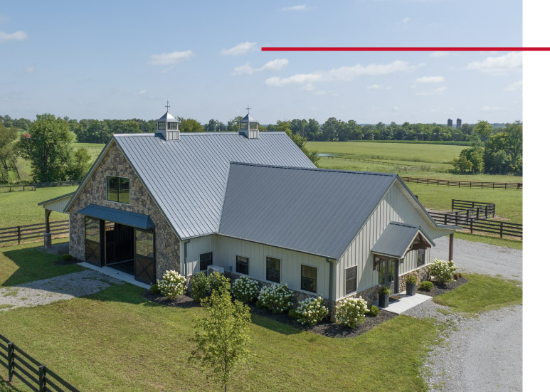 Overhead View of Horse Barn With Living Quarters