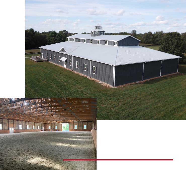 Interior and Exterior of Custom Riding Arena