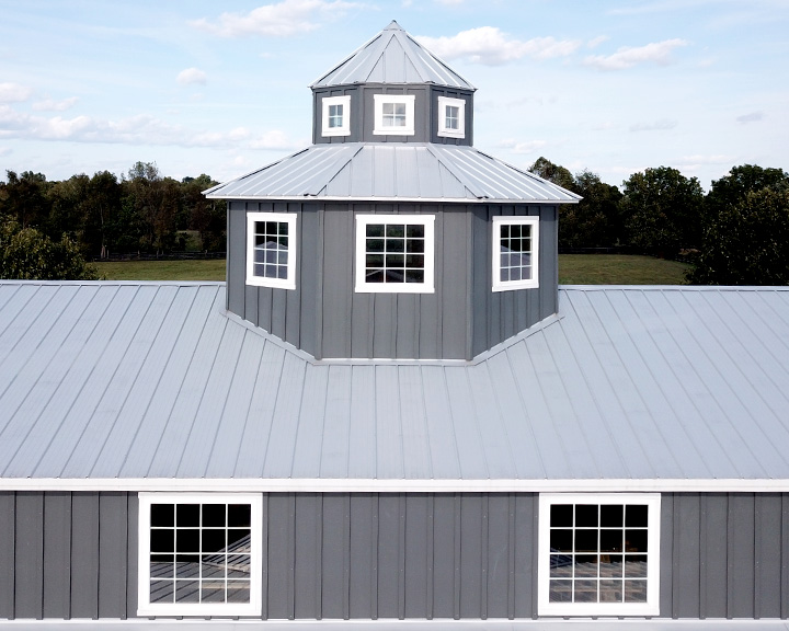 Top Dome of Gray Colored Riding Arena