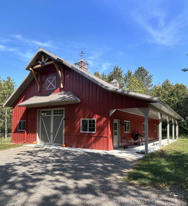 Steel Pole Barn Workshop in Newburg Wisconsin