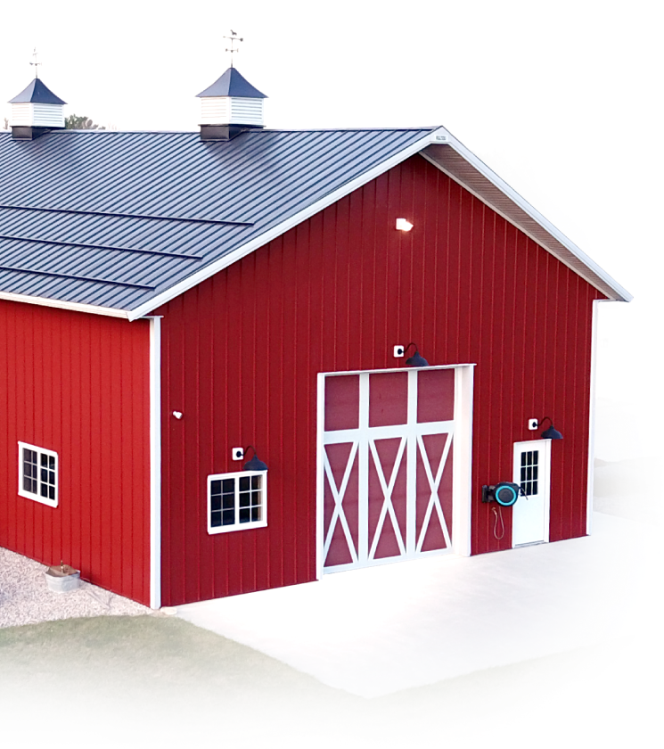 Red Post-Frame Barn