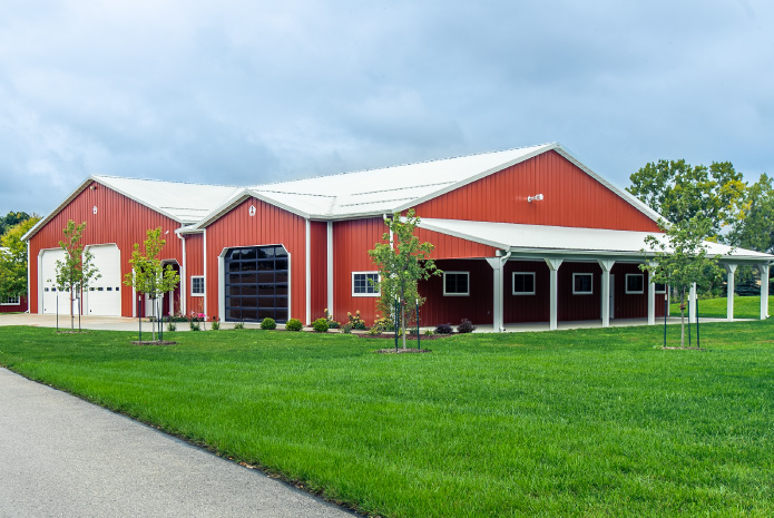 Custom Post-Frame Equipment Storage Building