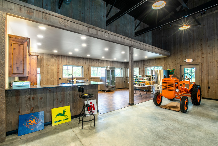 Custom Features of the Storage Barn and Man Cave