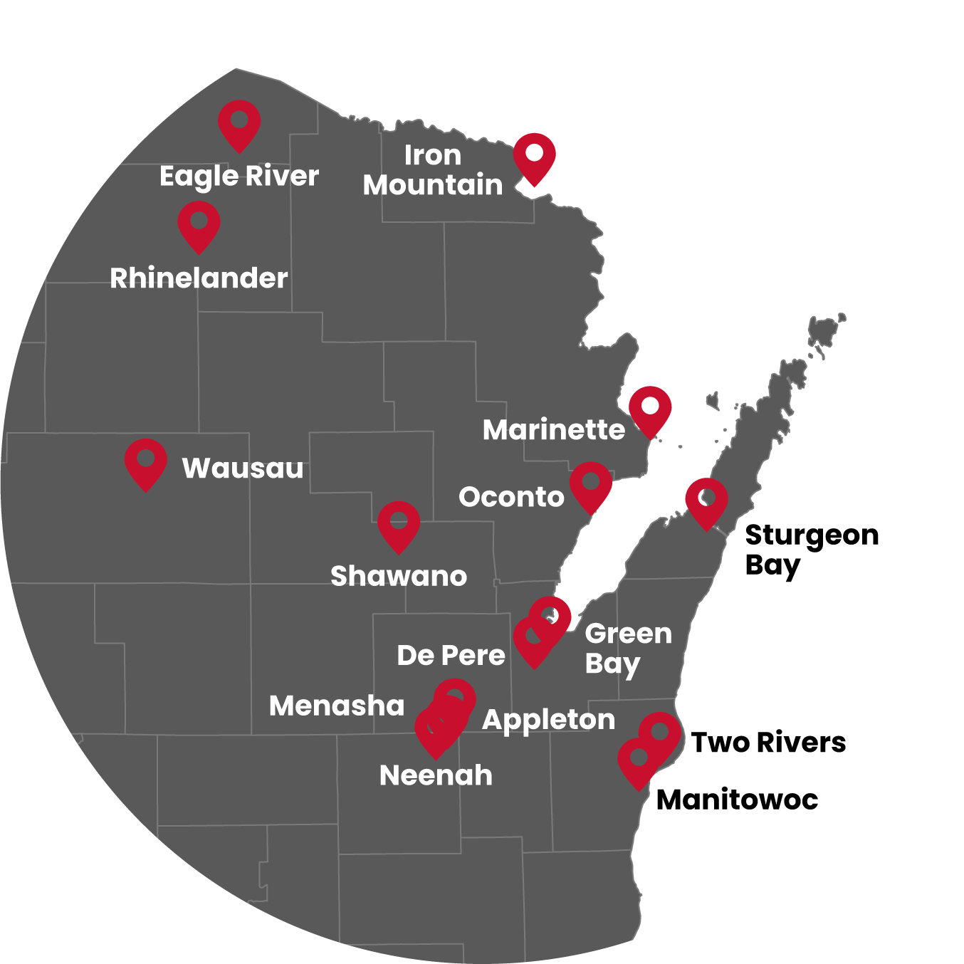 Green Bay Service Area For Walters Buildings Green Bay Service Area For Walters Buildings
