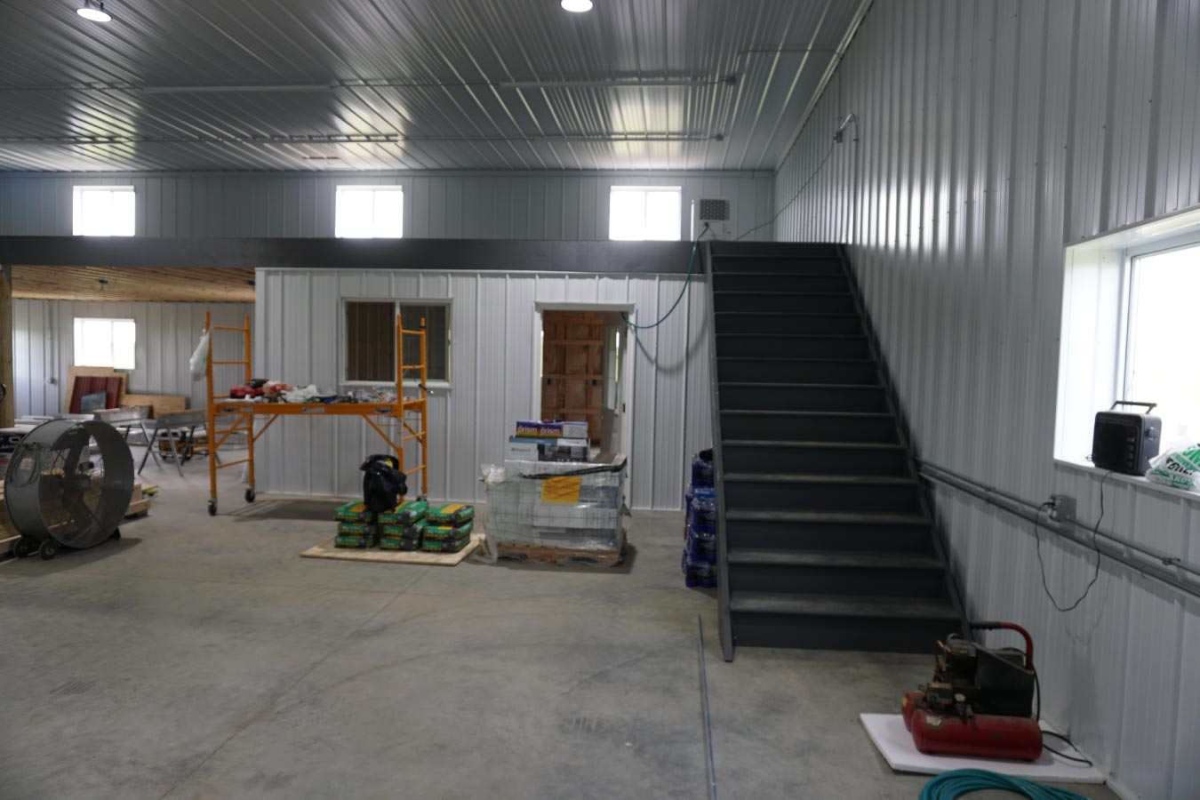 Post Frame Stairs to Loft