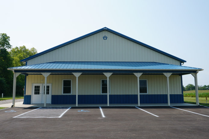 Front Entrance with covered hipped porch