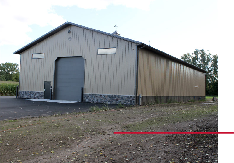 Custom Post-Frame Storage With Rear Overhead Door Custom Post-Frame Storage With Rear Overhead Door