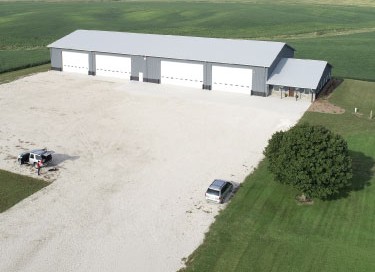 81' x 222' post-frame agricultural building in Woodhull, Illinois