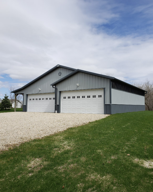 Post-Frame Metal Workshop & Garage in West Bend, Wisconsin Post-Frame Metal Workshop & Garage in West Bend, Wisconsin