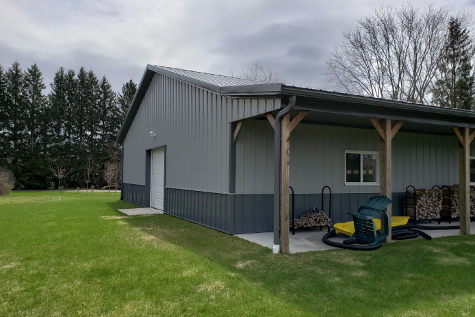 Exterior View of Porch and Overhead Door Exterior View of Porch and Overhead Door