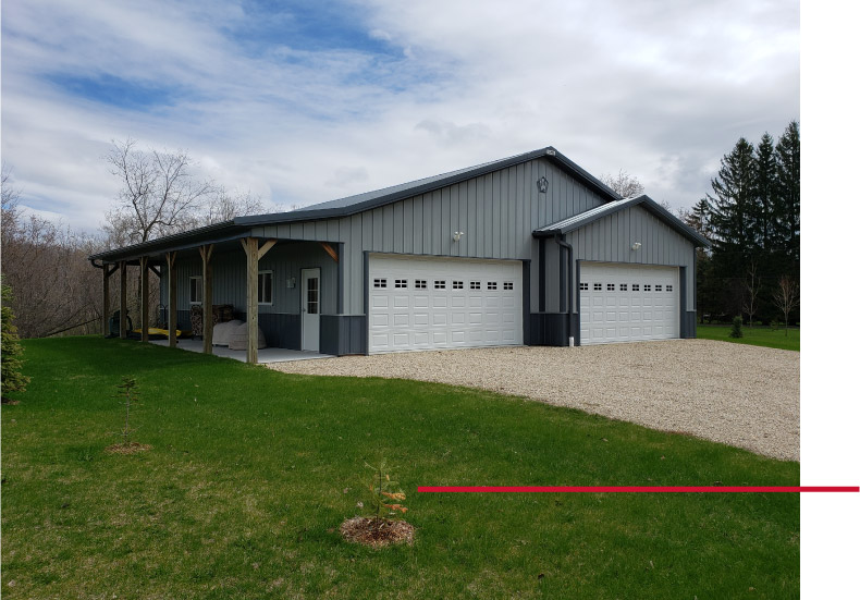 Dual Overhead Doors for Easy Equipment Storage Dual Overhead Doors for Easy Equipment Storage