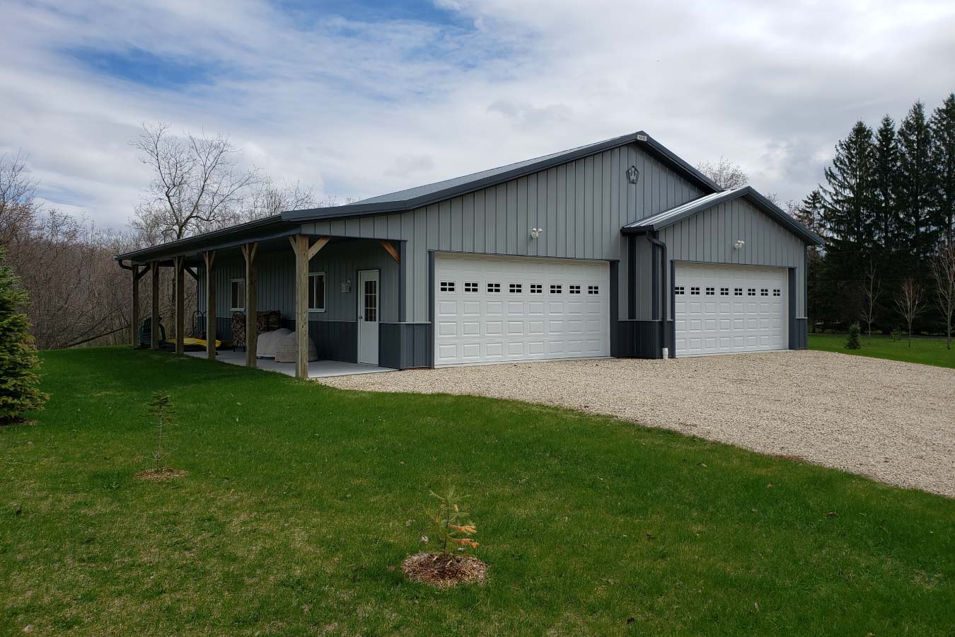 Steel Garage with Porch