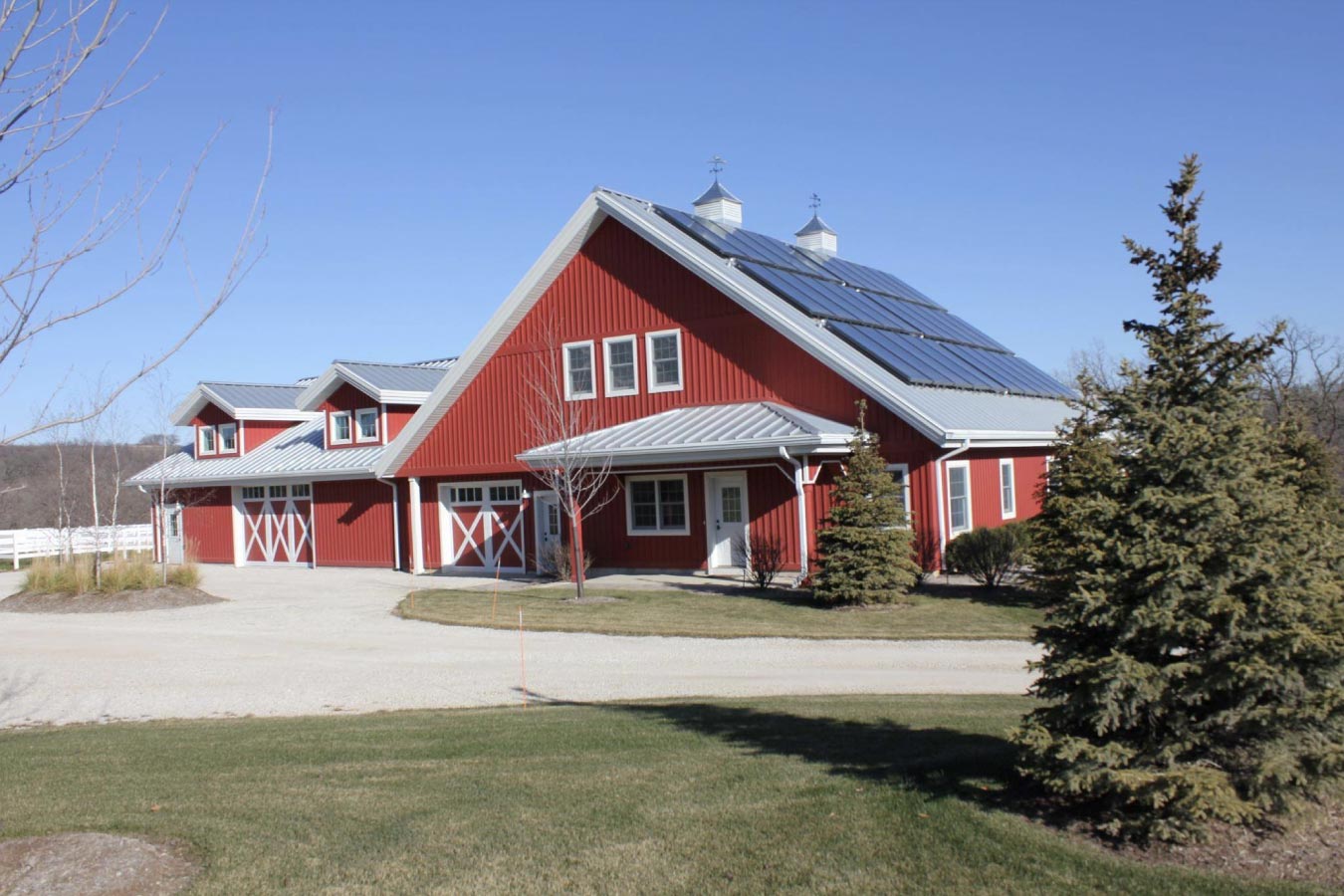 Pole Barn Home with Solar Panels