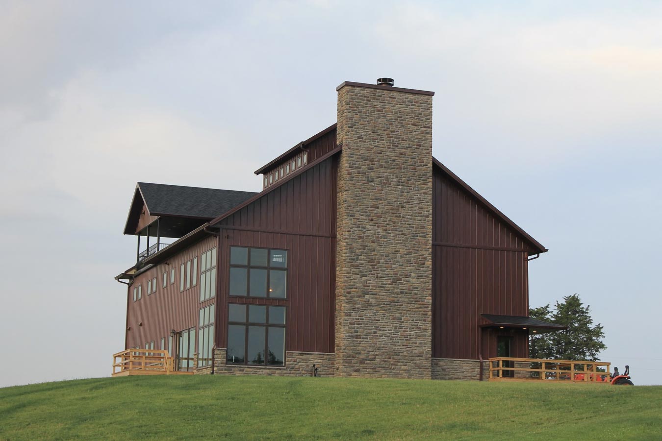 Pole Barn Home Fireplace