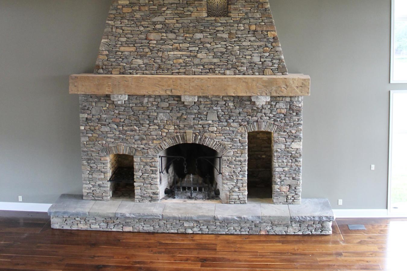 Pole Barn Home Fireplace