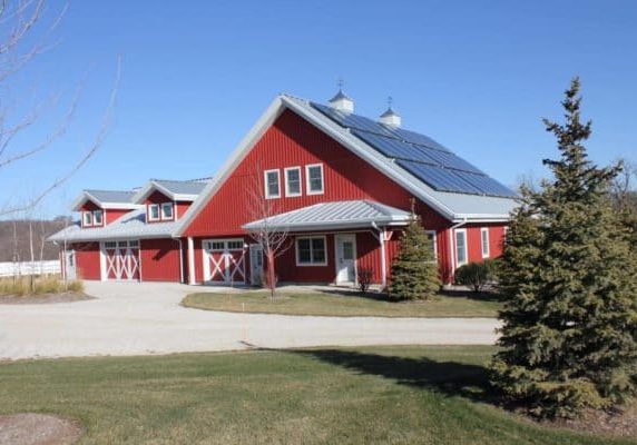 Pole Barn Home with Solar Panels